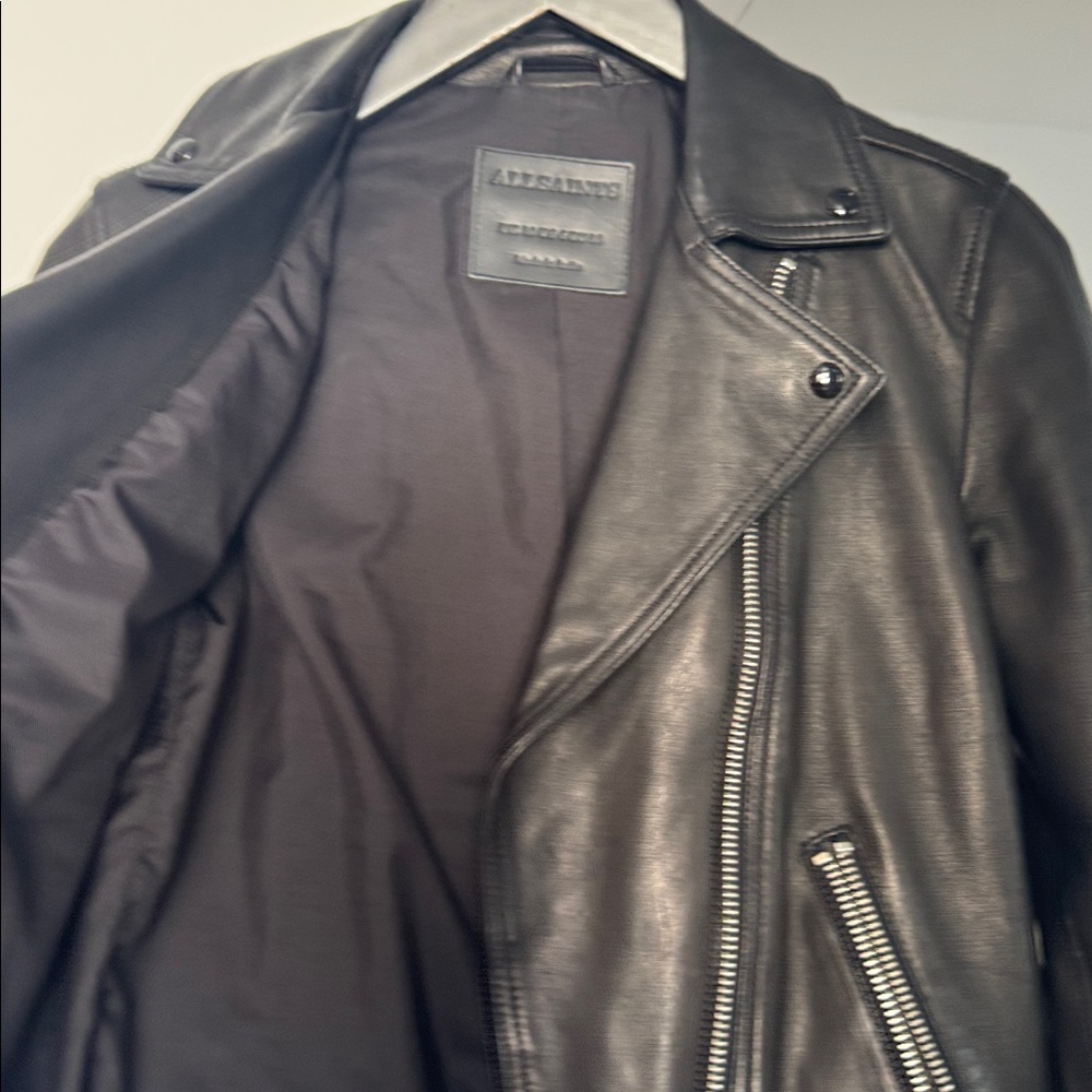 ALLSAINTS. NEW Dalby Slim Fit Leather Biker Jacket - Picture 6 of 13